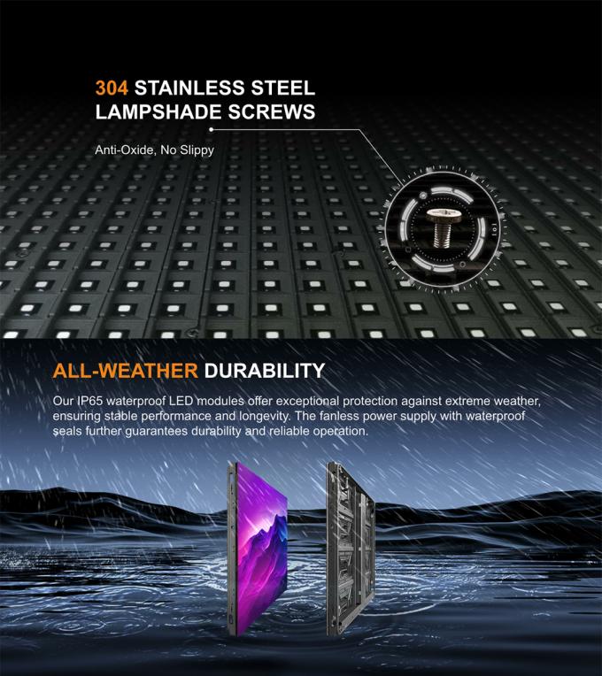 หน้าจอจอ LED ด้านนอก P3.91 P4.81 P6.25 P7.8 P10.4 ผนังวิดีโอ LED สีเต็ม 4