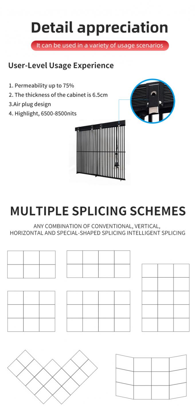 หน้าจอ LED ใส หน้าจอกระจกใส หน้าจอ LED ใส ผนังวิดีโอ โฟกสติก พานีล ความสว่างสูงจอ LED 2