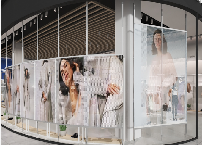 หน้าจอจอจอ LED หน้าใสภายใน P3.91จอจอจอจอวิดีโอผนังกระจก LED 0