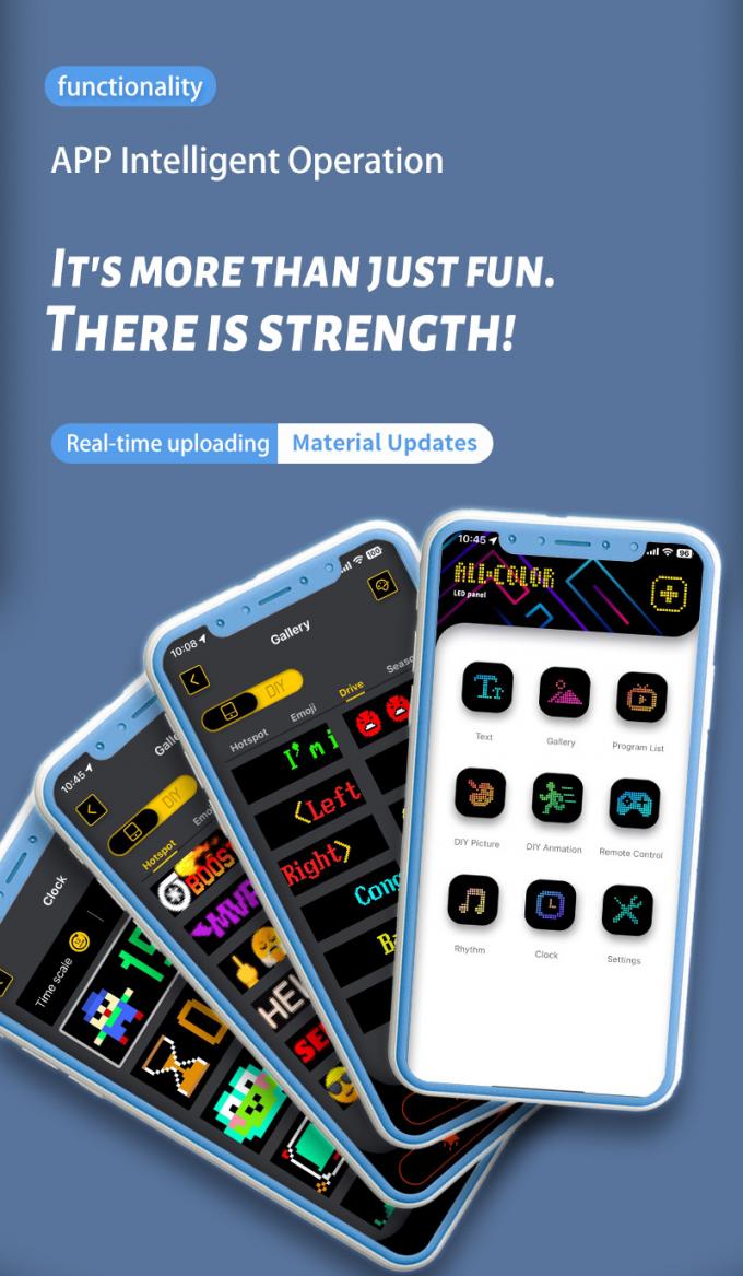 จอป้ายรถยนต์ LED 16 * 64 โปรแกรมได้ USB 5V RGB รูปแบบการเคลื่อนไหวข้อความ DIY กระดานเลื่อน Remote Control โฆษณาจอ LED 5