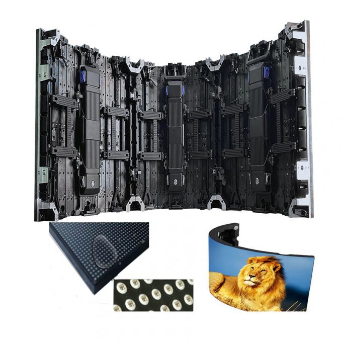 หน้าจอโค้งภายในและภายนอก LED แบบยืดหยุ่น วิดีโอ ผนัง เช่าจอ LED สําหรับกิจกรรมการแสดงสินค้าและเวที-P2.976 P3.91 P4.81 2