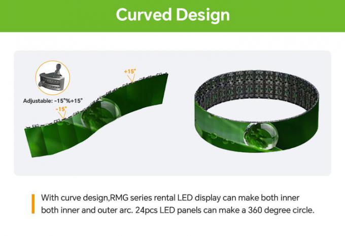 หน้าจอโค้งภายในและภายนอก LED แบบยืดหยุ่น วิดีโอ ผนัง เช่าจอ LED สําหรับกิจกรรมการแสดงสินค้าและเวที-P2.976 P3.91 P4.81 4